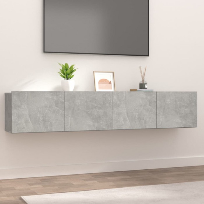 vidaXL Comode TV, 2 buc., gri beton, 80x30x30 cm, lemn compozit