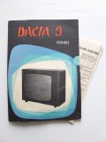 Pliant televizor vechi Dacia 3 + schema electric a televizorului, perioada comunista, Romania, stare foarte buna