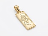 Cumpara ieftin Pandantiv Medalion din Argint 925 Aurit Maica Domnului cu Pruncul , Protectie Sacra si Design Modern Tip Iconita