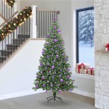 vidaXL Brad de Crăciun cu 300 LED cu suport Verde 240 cm PVC 3396404