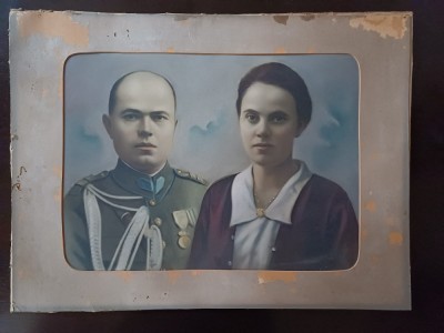 NI256 Șef post jandarmi Dumitrița Bistrița-Năsăud poză colorizată interbelică foto