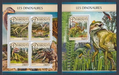 Djibouti 2017 - DINOZAURI - BL + KB - MNH foto