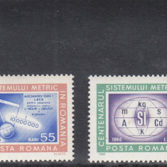 ROMANIA 1966 LP 635 CENTENARUL SISTEMULUI METRIC IN ROMANIA SERIE MNH