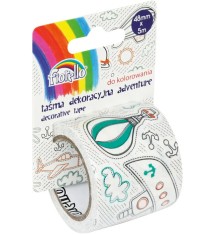 Hartie banda tip rola autoadeziva pentru colorat,4.8x500 cm,1 bucata blister