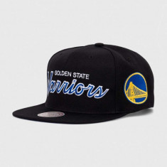 Mitchell&Ness șapcă din amestec de lână NBA GOLDEN STATE WARRIORS culoarea negru, cu imprimeu