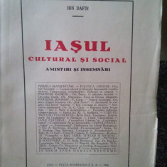 Ion Dafin - Iasul cultural si social. Amintiri si insemnari (1928)