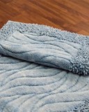 Set 2 Covorase Baie, Rombs 14 Albastru, Covor 100% Bumbac, Dimensiunea 60x100 cm - 50x60