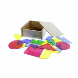 Set de 51 de forme geometrice translucide acrilic colorat, +3 ani, Masterkidz