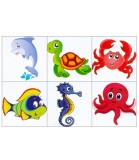 Puzzle cu Cuburi Mici pentru Copii Animale Marine