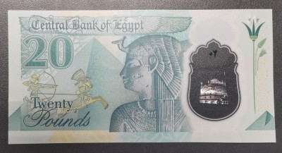 Egipt 20 lire pounds polimer UNC foto
