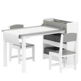 AIYAPLAY Mobilier pentru Copii 3-8 Ani cu 2 Scaune și Masă Gri și Alb | Aosom Romania