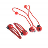 Set 4 accesorii par rosii cu buburuze