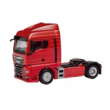 Macheta Cap Tir MAN TGX XXL 2 axe 1:64 replica metal rosu Welly