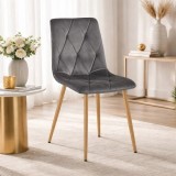 Cumpara ieftin Scaun bucatarie/living, Artool, Libra, catifea, metal, gri, 45x54x86.5 cm