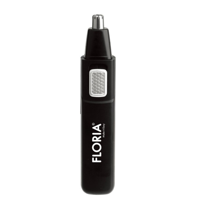 Trimmer pentru nas si urechi Floria, 2 W, Negru/Argintiu