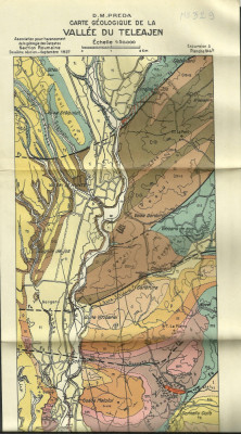 Harta / Litografie geologică VALEA TELEAJEN / PRAHOVA 1927 - 17 / 35 cm. foto