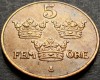 Moneda istorica 5 ORE - SUEDIA, anul 1950 *cod 5300 = excelenta!, Europa, Bronz