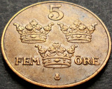 Moneda istorica 5 ORE - SUEDIA, anul 1950 *cod 5300 = excelenta!