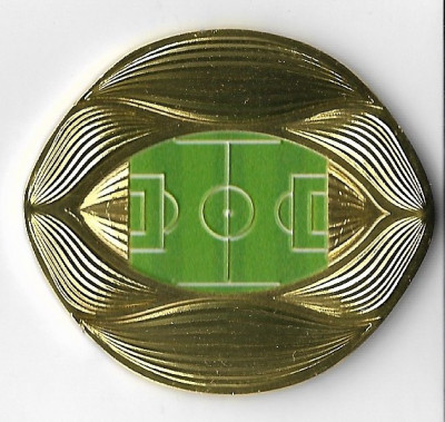 Moneda 3D, Campionatul Mondial de Fotbal - Qatar, 2022, placata cu aur, 50x45mm foto