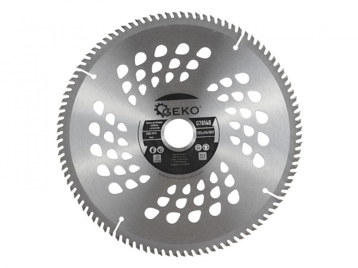Disc pentru taiere lemn, 255 x 30, 100 T, Geko G78140