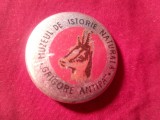 Insigna veche Muzeul de Istorie Naturala Grigore Antipa , d=3cm