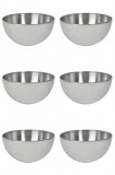 Set boluri, 6 piese, 900 ml, Metal, Argintiu