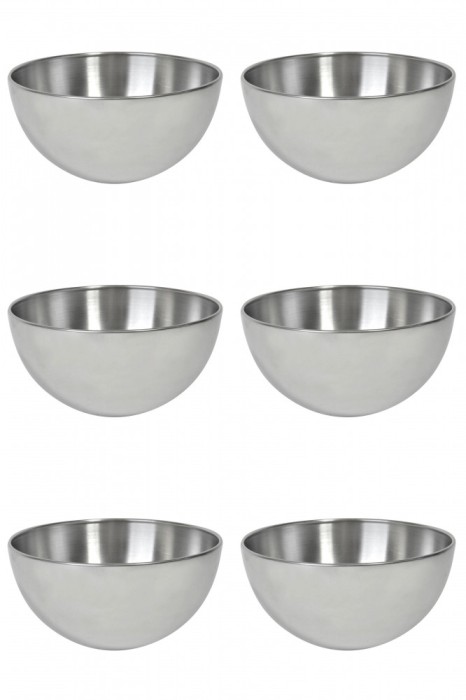 Set boluri, 6 piese, 900 ml, Metal, Argintiu