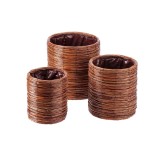 Cumpara ieftin Set ghivece flori fibre naturale maro IIII 20 x 25 cm, 25 x 29 cm, 30 x 33 cm