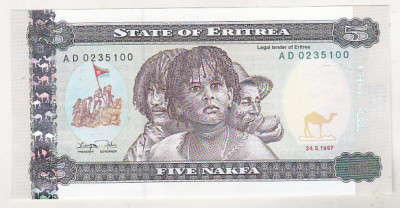 bnk bn Eritreea 5 Nafka 1997 unc foto