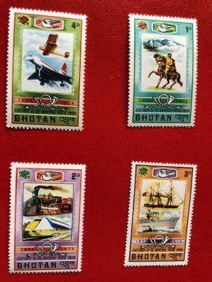 BHUTAN, UPU - 4 VALORI MNH foto