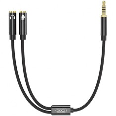 Adaptor Audio XO Design, NB-R197, 3.5 mm la 3.5 mm, 0.23 m, TRRS Tata - 2 x TRRS Mama, Negru
