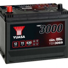 Baterie Yuasa 12V 72AH/630A YBX3000 SMF (L+ Standard) 269x174x223 B9 (pornire)