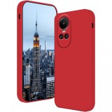 Husa de protectie, flippy, pentru oppo reno 10 5g, liquid silicone, cu microfibra pe interior, protectie antisoc, compatibil incarcare wireless, rosu