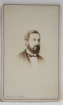 FOTOGRAF BERTALL et Cie. PARIS , NICOLAE VOINOV (1834- 1899 ) , FOST MINISTRU , FOTOGRAFIE C.D.V. , SFARSITUL SEC. XIX foto