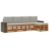 vidaXL Set de canapele de exterior 5 pcs Natural și gri deschis 3384247