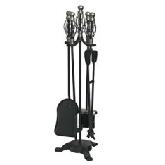 Set stativ 5 unelte pentru semineu, Strend Pro FT23SB, 66 cm, placat cu nichel