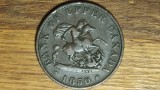 Canada provincii - Upper Canada - raritate - moneda colectie 1/2 half penny 1850 - greu de gasit!