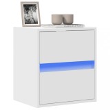 VidaXL Comodă TV de perete cu lumini LED, alb, 41x31x45 cm