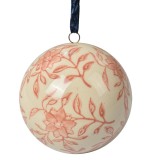 Cumpara ieftin Sfera decorativa ceramica roz crem decor Flori &Oslash; 8x8 cm