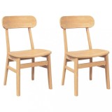 Cumpara ieftin Scaune de sufragerie 2 buc Cauciuc din lemn masiv