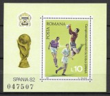 Romania 1981 - C. mondial de fotbal - Spania, colita dantelata MNH, LP 1047, Nestampilat