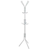Cumpara ieftin Cuier tip pom alb, 12 agatatori, 175 cm. Cuier hol modern, suport haine stabil, metalic, economiseste spatiu.