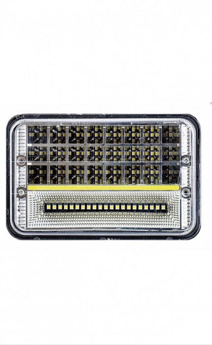 Proiector LED cu DRL 45W , 2 faze 12/24V, alb 6000k