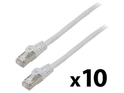Patch cord F/UTP 6 litat CCA PVC gri 1m 26AWG 10buc foto