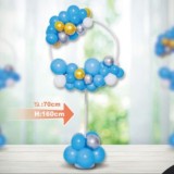 Ornament din baloane PartyGo, 160cm, albastru,set 56 buc