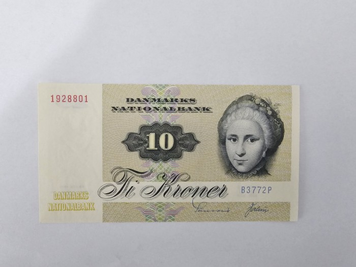 Danemarca 10 Kroner 1972 Noua