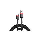 Baseus Micro USB Cafule Cablu de date și &icirc;ncărcare 1.5A 2m roșu negru (CAMKLF-C91)