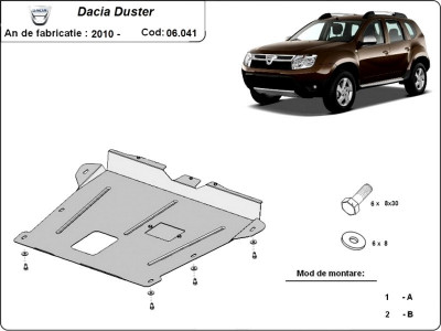 Scut motor metalic Dacia Duster I 2010-2013 foto