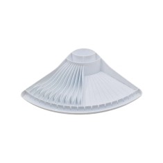 Scurgator de vase din plastic, forma evantai, alb, 330 x 330 x 90 mm