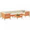 vidaXL Set canapele grădină cu perne, 8 piese, maro, lemn masiv de pin 3299339